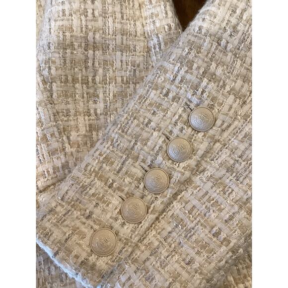 L'AGENCE Brooke Double Brested Crop boucle Blazer in ivory ecru tweed style 0 - Picture 13 of 13